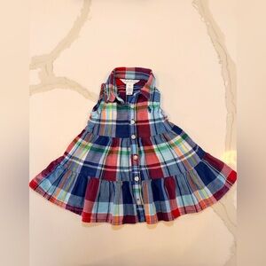 Baby Girl Ralph Lauren Plaid Button Front Dress 3M Colorful Tiered Summer Dress